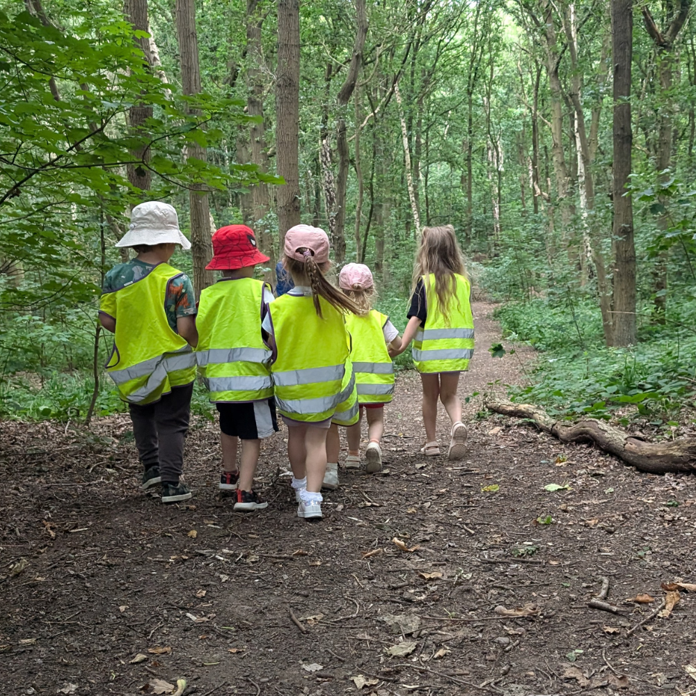 Children walking in the woods near Bawtry